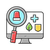 monitoring and information retrieval color icon vector illustrat