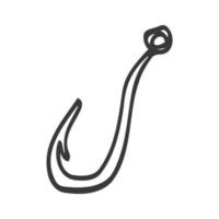 doodle icon. hook for fishing. vector illustration