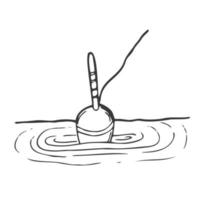 Continuous line drawing of fishing float. TeFishing floatmplate for your design works. Vector illustration.