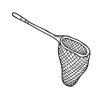 Doodle fishing net in vector. Isolated. Camping and fishing concept. vector