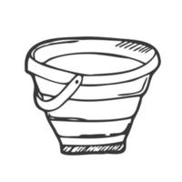Doodle bucket icon in vector. Hand drawn bucket icon in vector