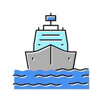 ship entering in port color icon vector illustration