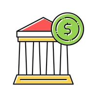 financial building bank color icon vector illustration
