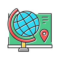 geography school subject color icon vector illustration