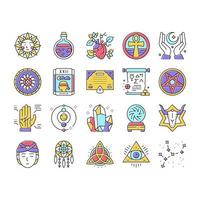 Astrological Objects Collection Icons Set Vector