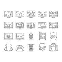 Video Game Electronic And Device Icons Set Vector