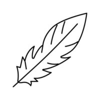 goose feather soft fluffy line icon vector illustration