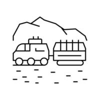 rueda de transporte montando en la línea de marte icono vector ilustración