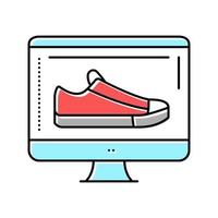 shoe design computer screen color icon vector illustration