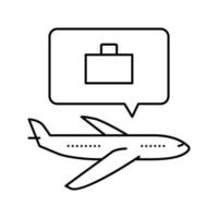 ilustración de vector de icono de línea de trabajo y viajes aéreos