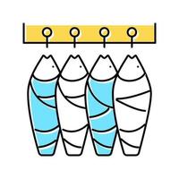 tuna fish carcasses color icon vector illustration