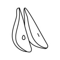ilustración de vector de icono de línea de rodajas de pera