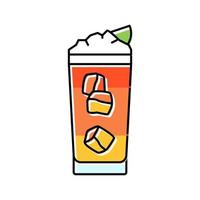 dark stormy cocktail glass drink color icon vector illustration