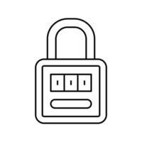 padlock safe line icon vector illustration