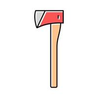 miner axe hatchet color icon vector illustration