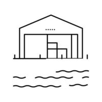 storehouse port line icon vector illustration