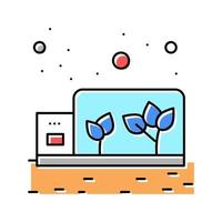 greenhouse with growing plants on mars color icon vector illustration