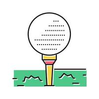 ball on golf tee stand color icon vector illustration