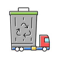 garbage removal and disposal logistics color icon vector illustration