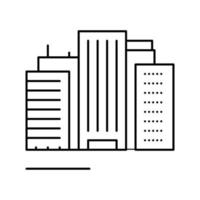 land of high rise buildings line icon vector illustration