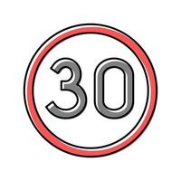 speed limit road sign color icon vector illustration