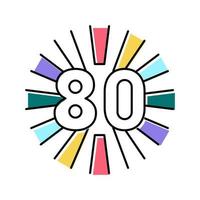 80s nostalgia color icon vector illustration sign