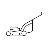 lawn mower for cut grass line icon vector illustration