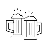 beber cerveza mens ocio línea icono vector ilustración