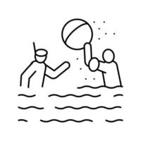 ilustración de vector de icono de línea de niño de natación