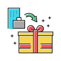 bonuses and gifts benefits color icon vector illustration