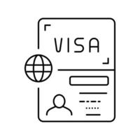 permitting document visa line icon vector illustration