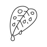 ilustración de vector de icono de línea de hoja fresca