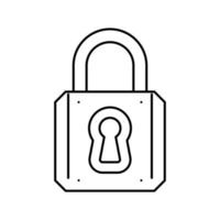 keyhole padlock line icon vector illustration