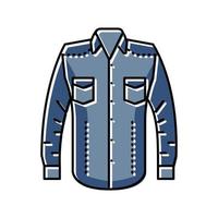 shirt denim color icon vector illustration