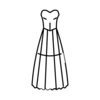 vestido de novia vasco línea icono vector ilustración
