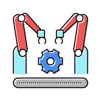 factory conveyor car color icon vector illustration