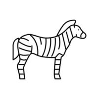 zebra animal in zoo line icon vector illustration