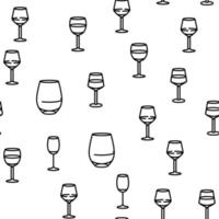 wine glass red drink alcohol vector seamless pattern