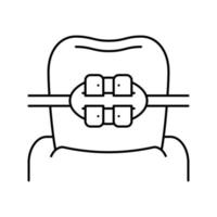mount tooth braces line icon vector illustration