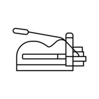 Ilustración de vector de icono de línea de fritura de patata cortadora