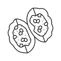piezas semillas de calabaza línea icono vector ilustración