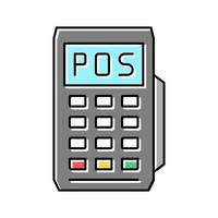 Ilustración de vector de icono de color de terminal pos móvil