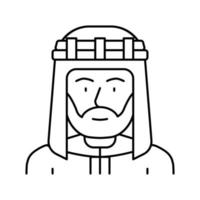 ilustración de vector de icono de línea de ciudadano egipcio