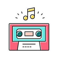 audio guide cassette color icon vector illustration