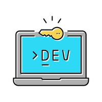 ilustración de vector de icono de color de software de computadora de desarrollo