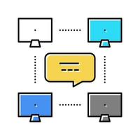 network computer users communication color icon vector illustration