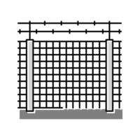 Ilustración de vector de icono de color de valla de seguridad