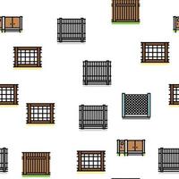 Fence And Gate Exterior Security vector seamless pattern