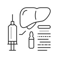 vaccination liver line icon vector illustration