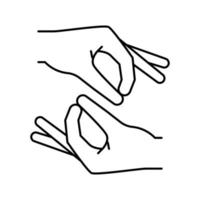 sign language line icon vector illustration